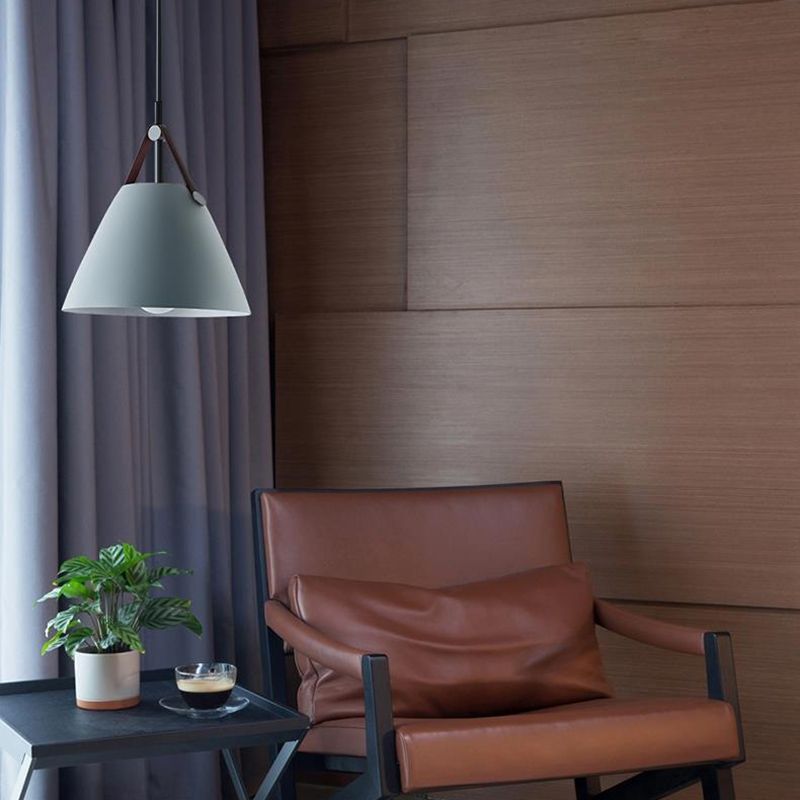 Metal Cone Hanging Lamp Contemporary Ceiling Light for Bedroom