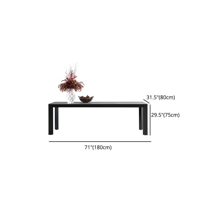 Modern Dinning Table Gray Stone Rectangle Dining Table for Kitchen
