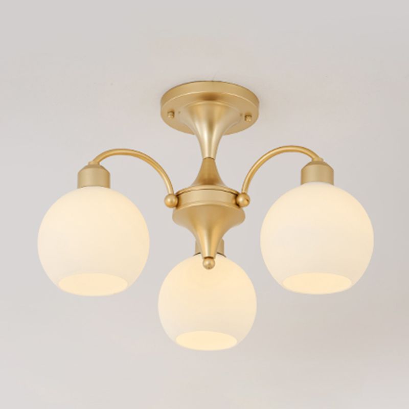 Modern Simple Ceiling Light Ball Shape Shade Iron Ceiling Lamp for Bedroom