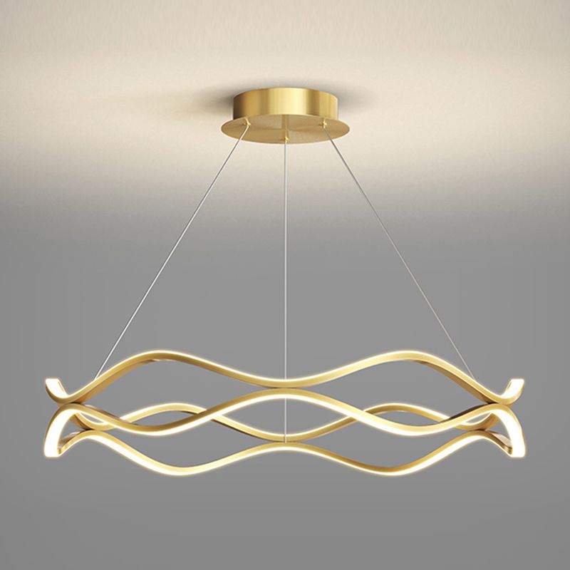 Twisting Shade Metal Chandelier Lights Modern 2- Light Chandelier Lighting Fixtures