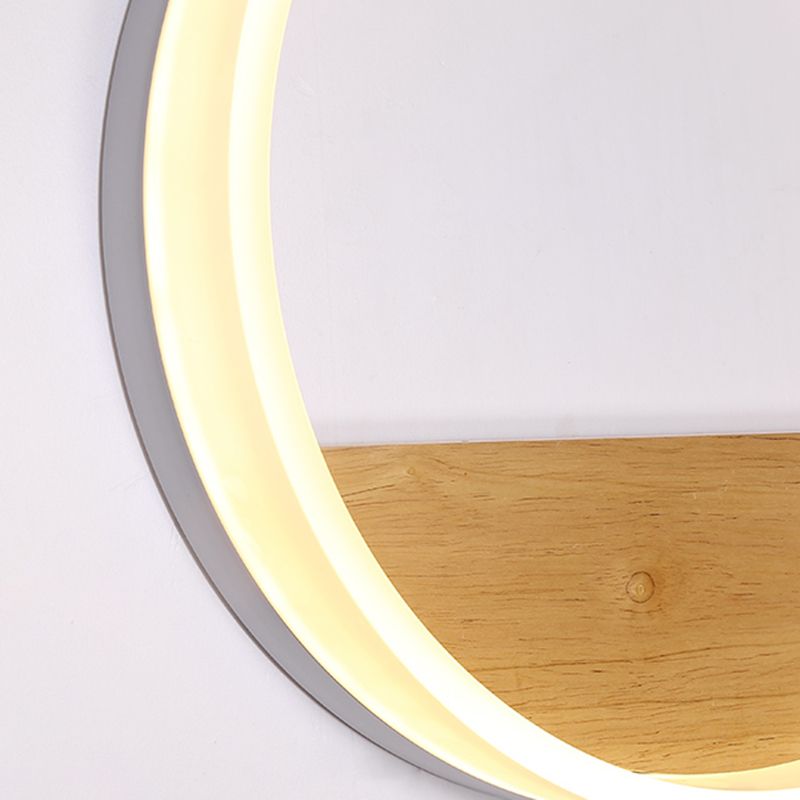 Moderne stijl ronde wandlampen hout 1 lichte wandlampen (decoratie niet inbegrepen)