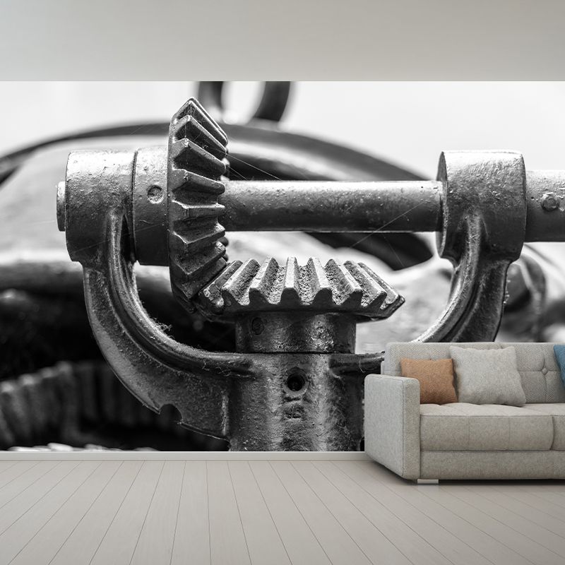 Rusty Metal Gear Industrial Style Wall Decor for Sitting Room, Made to Measure