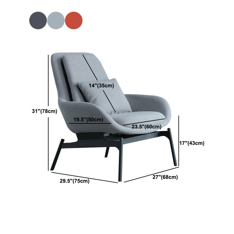 Linen Armless Chair 29.52" Wide Accent Chair with Cushion Back for Living Room