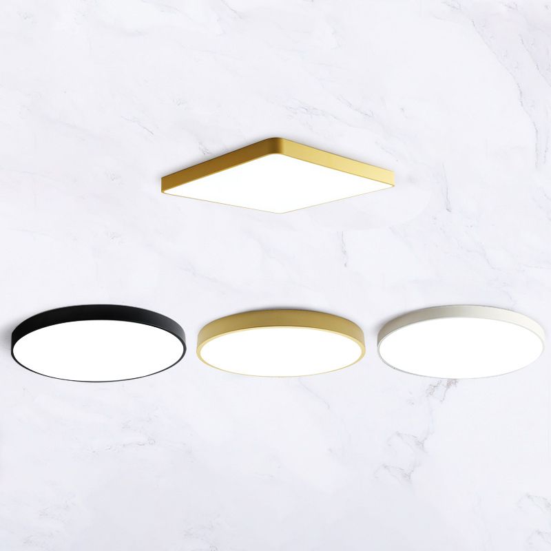 Lámparas de techo de montaje empotrado de estilo minimalista moderno, lámpara de techo empotrada de acrílico de 1 luz para sala de estar