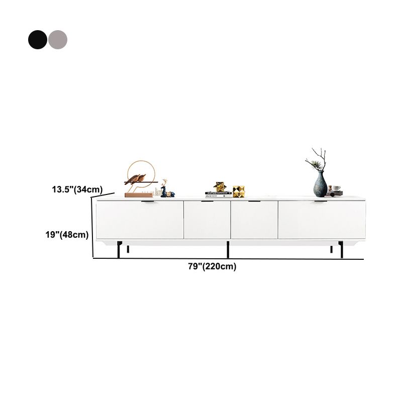 Modern Enclosed Storage TV Stand Wooden TV Cabinet with Splayed Metal Legs