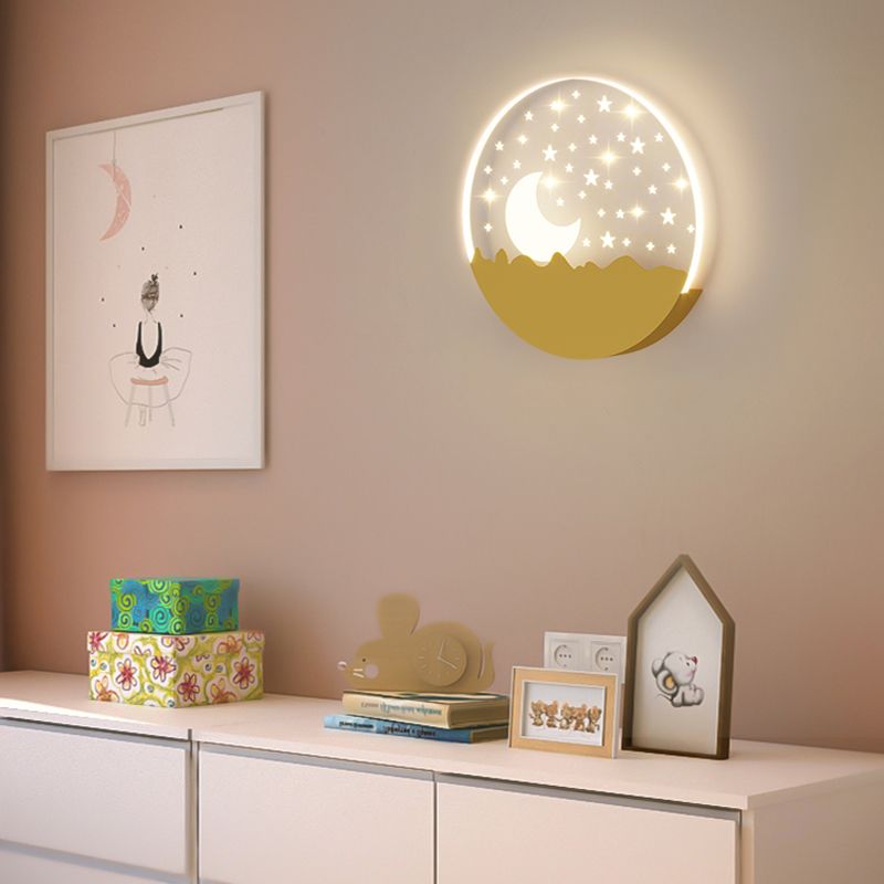 Metal Geometric Shape Wall Light Lovely Colorful LED Wall Sconce for Kid's Room