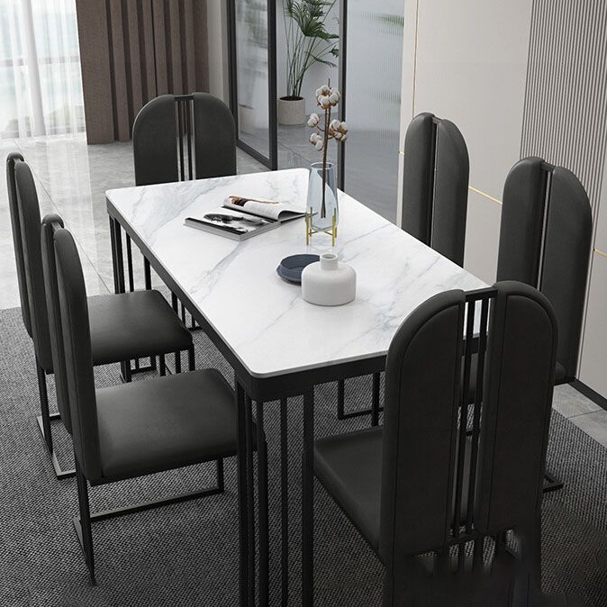 Modern 1/2/6/7 Pieces Dinette Set with White Sintered Stone Top Rectangle Dining Table Set