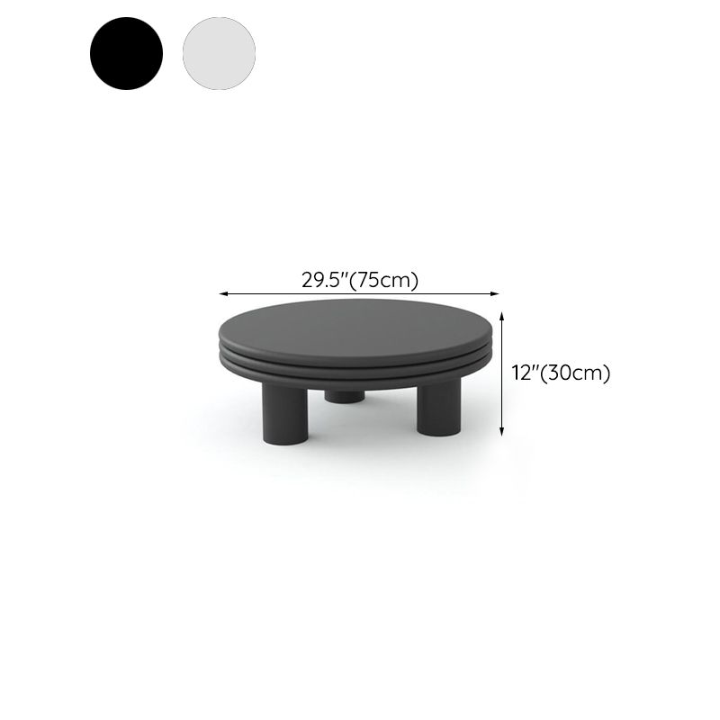Contemporary Simple 3 Legs Coffee Table Round Wood Cocktail Table Set