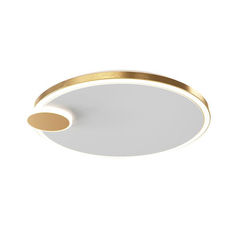 Schwarz/Gold Rund Flush Lamp einfache LED Metallic Flush Deckenleuchte in Warm/Weißes Licht, 16 "/19.5" Dia