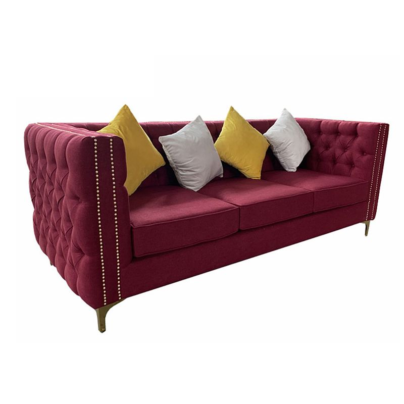 33" Wide Glam Sleeper Sofa Pillow Included Tufted Back Sleeper Sofa