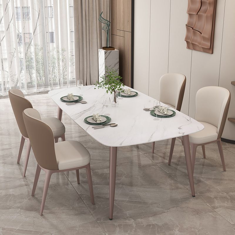 1/2/5/7 Pcs White Sintered Stone Dining Room Set Table Furniture Set for Home