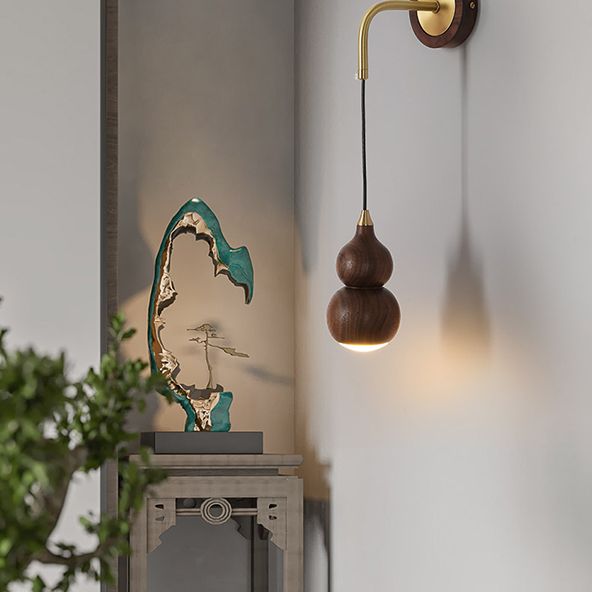 Warm Light Wall Sconce Light Contemporary Modern Indoor Light with Gourd shape