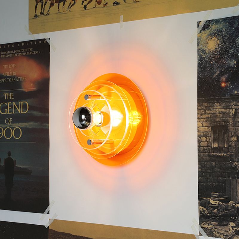 Space-age Wall Lamp Fixture Postmodern Style Acrylic 1 Bulb Bedroom Sconce Light
