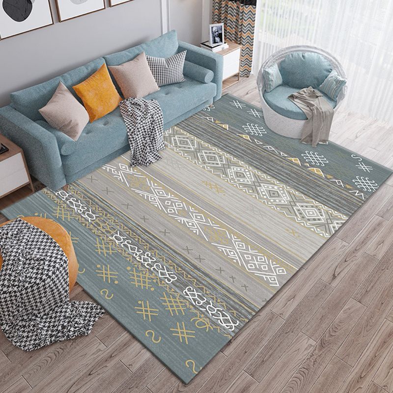 Tapis Boho-Chic classique Olden Tribal Pattern Area Area Polyester Polyester Anti slip Backing tapis pour décoration domestique