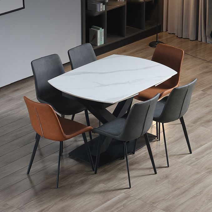 Extendable Modern Kitchen Sintered Stone Furniture Standard Height Dining Room Table Set