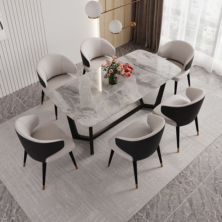 1/5/6/7 Pieces Sintered Stone Dining Table Set Rectangular Dining Room Table