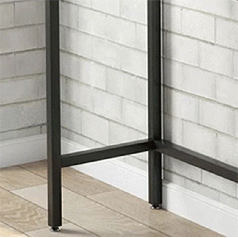 Modern 41.3"H Bar Table Black Iron Solid Wood Dining Table for Patio