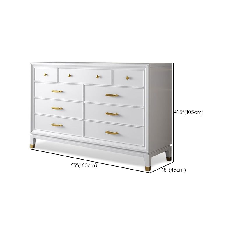 Ultra-Modern Double Dresser White Storage Chest Dresser for Bedroom