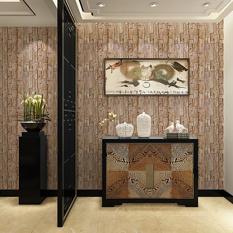 Yellow and Brown Loft Wallpaper 96.8 sq ft. Brick Look Wall Art for Home Decoration, Easy to Remove