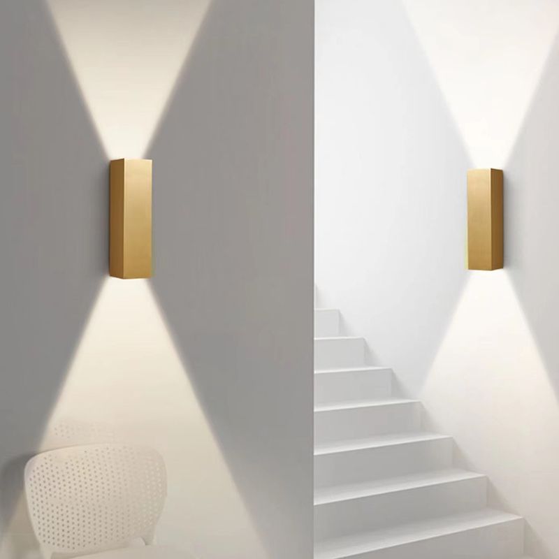 2-Light Rectangular Wall Sconce Light Modern Metal Wall Sconce Lighting