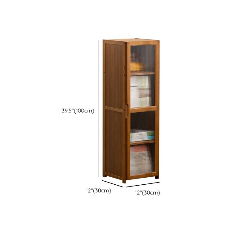 Contemporary Closed Back Bamboo Bookshelf Acrylic Bookcase with Cabinets