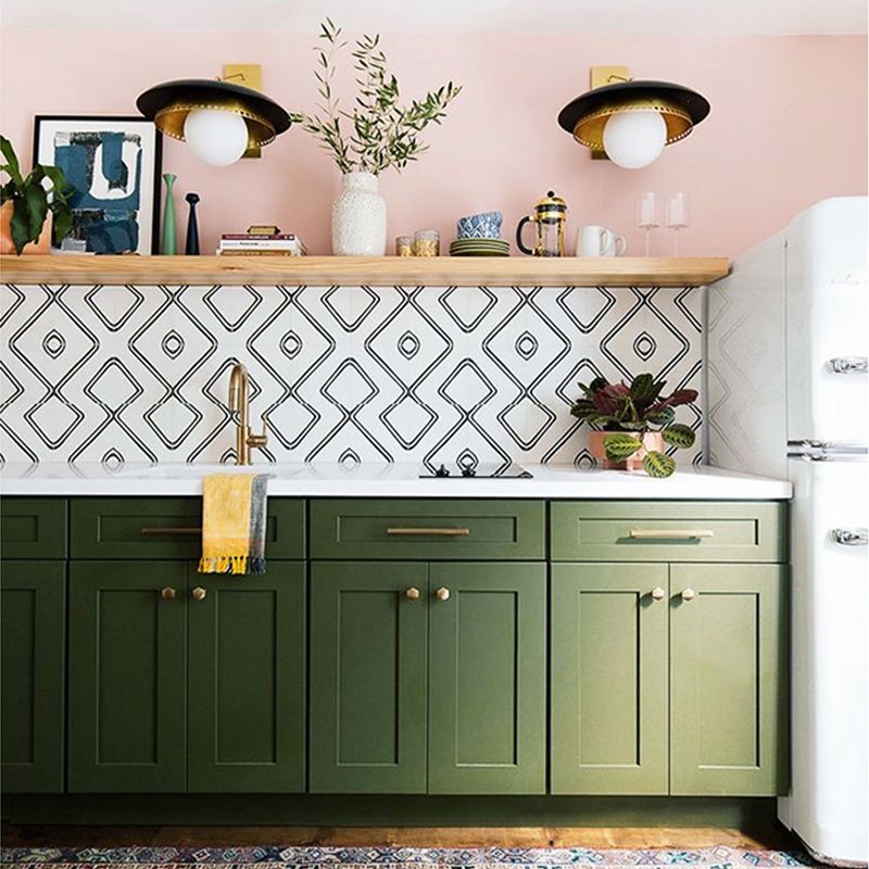 Water Resistant Tile PVC Singular Peel & Stick Tile for Kitchen Backsplash Wall