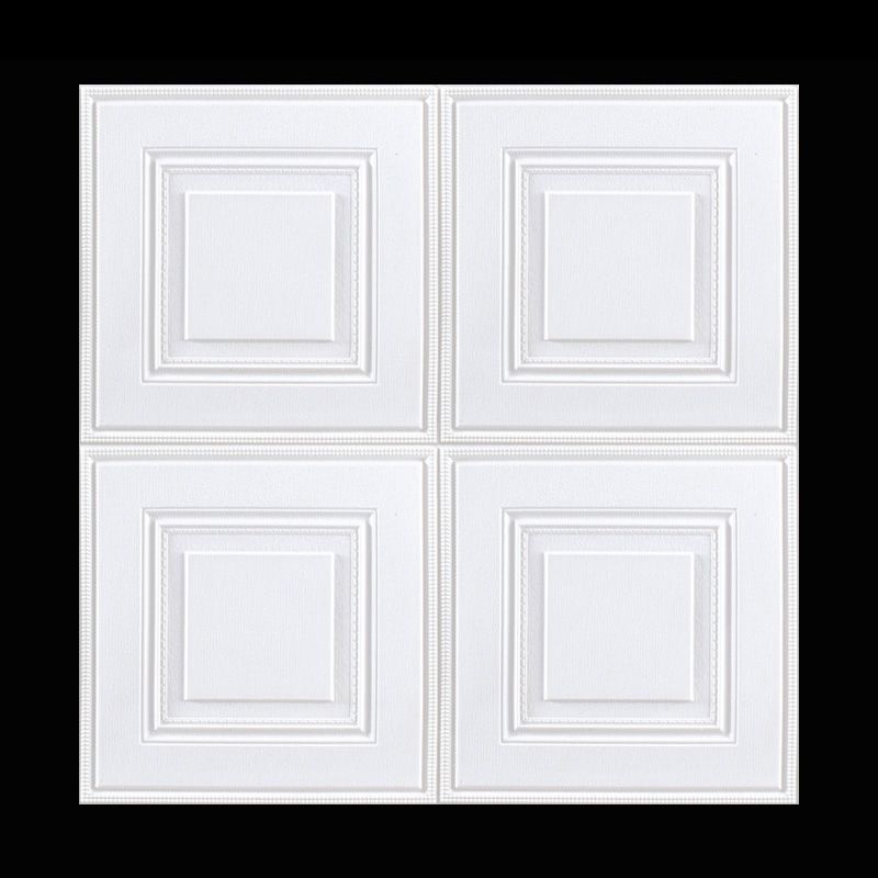 Industrial Wall Plank 3D Print Bathroom Living Room Wall Panels Set of 1 in White