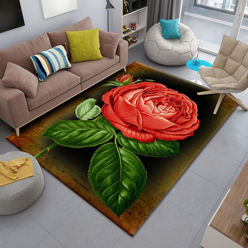 Veelkleurige modern vloerkleed trendy bloemen gedrukt tapijt Niet-slip achterste tapijt voor woningdecoratie