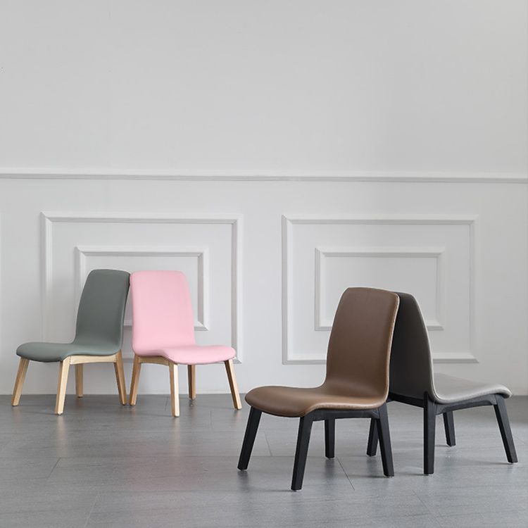 Scandinavian Style Ash Wood Dining Side Chair Solid Back Armless Chair for Home Use