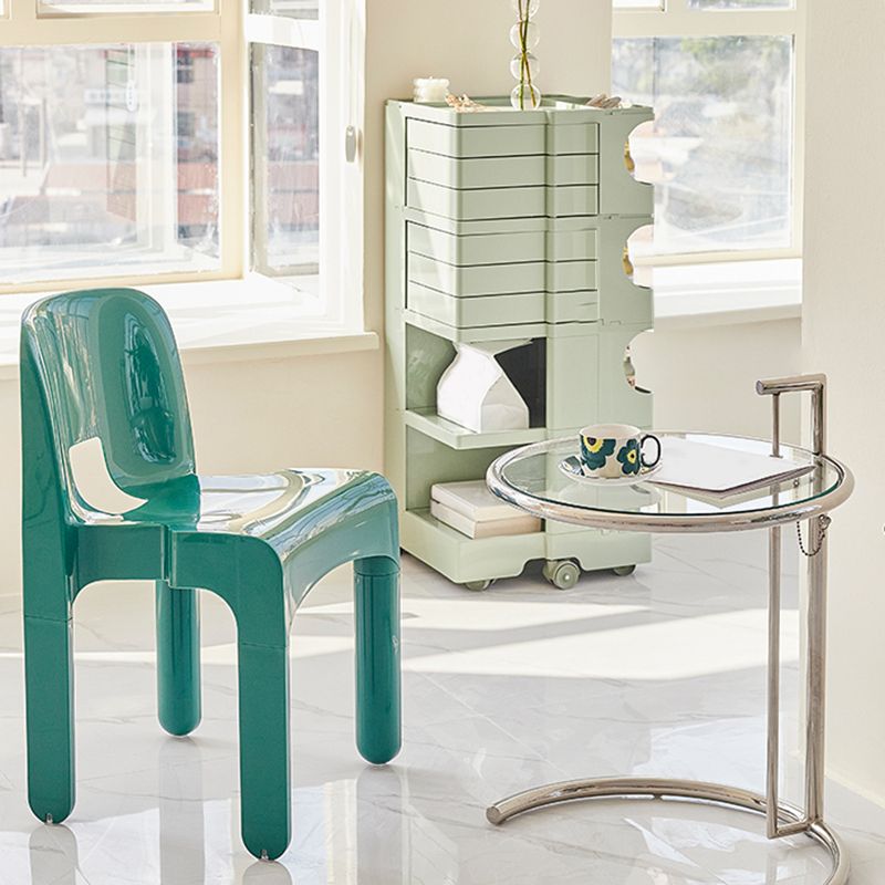 Modern Armless Dining Chair Open Back Side Plastic Chair for Restaurant