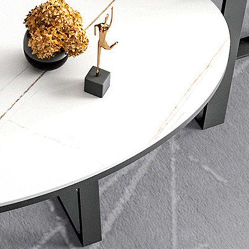 1 Slate Oval Coffee Table Modern Cocktail Table for Living Room