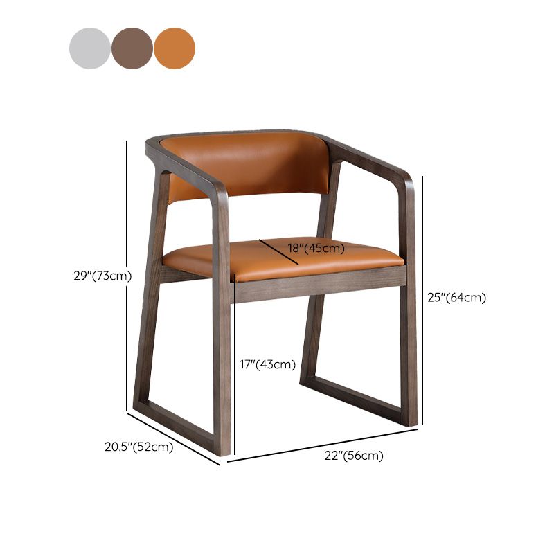 Contemporary Wood Dining Arm Chairs Open Back Dining Side Chair for Restaurant Use