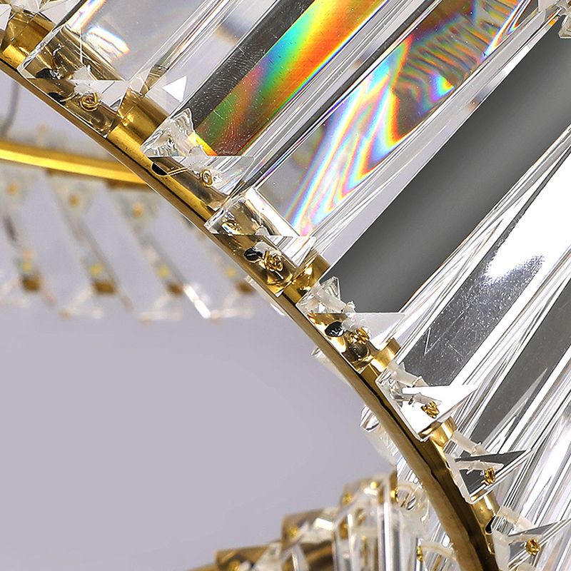 Kreis Decke Kronleuchter einfacher LED -Kronleuchterbeleuchtung mit Kristallschatten