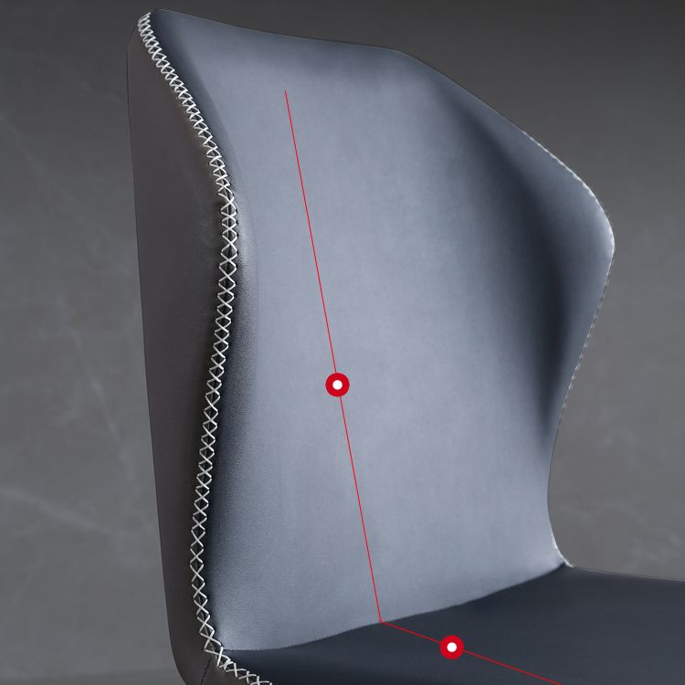 Silla de comedor de metal industrial, sin brazos, con respaldo de orejas (juego de 2)