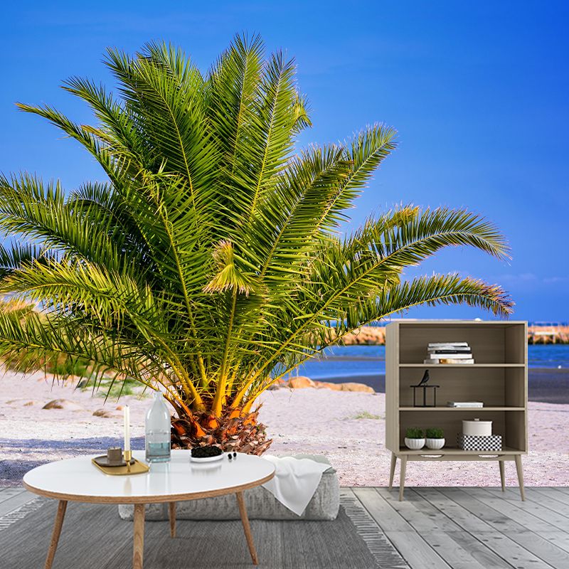 Horizontal Photography Palm Tree Mural Environment Friendly Wallpaper for Room