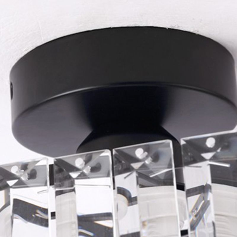 Modern Ceiling Light Minimalist Flush Mount Ceiling Light Fixture with Crystal Shade
