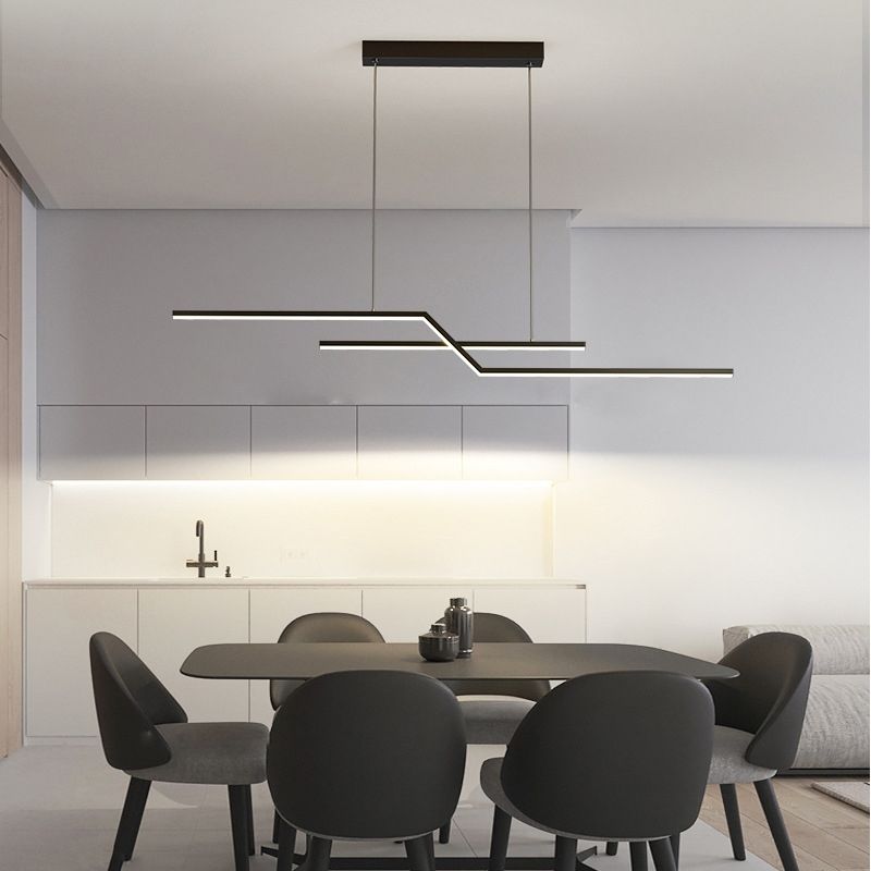 Simple LED Island Light Modern Island Hanging Light with Silica Gel Shade for Dining Room