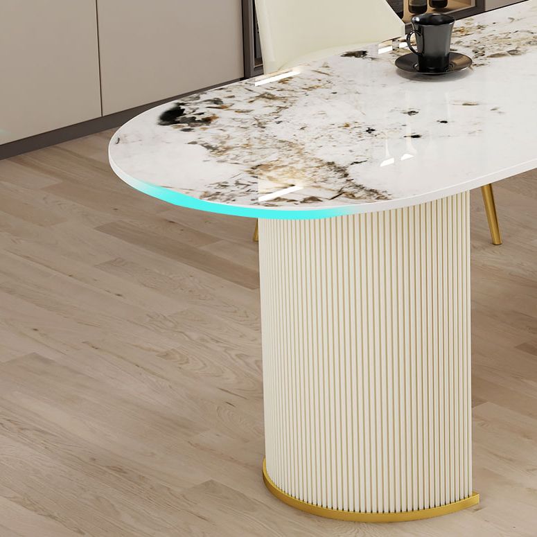 Metal Traditional Luxury Free Form Indoor Table Sintered Stone Table for Dining Room