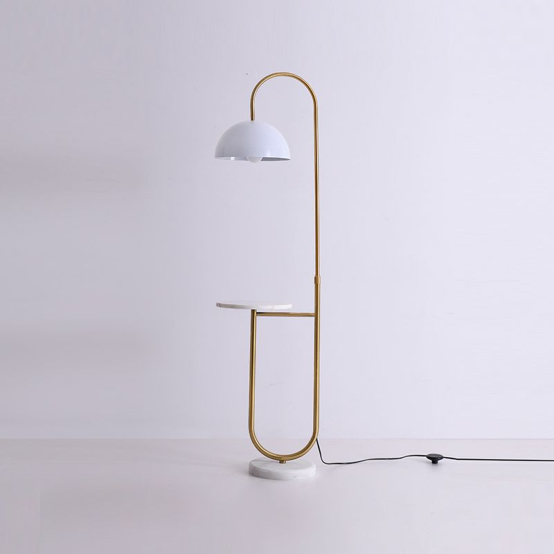 Modern Metal Floor Reading Lamp Dome 1-Light Floor Light for Bedroom