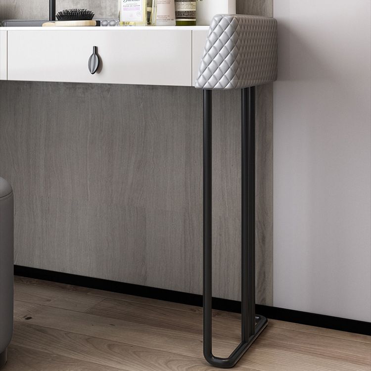 Gray Vanity Desk with 2 Storage Drawers 17.32" Wide Wood Vanity Set, Modern Style