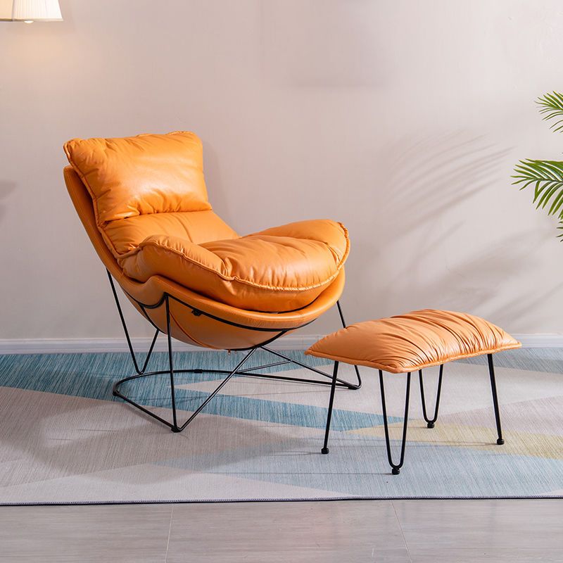 Balcony Recliner Lazy Rocking Chairs Fabric Soft Upholstered Sofa Chair