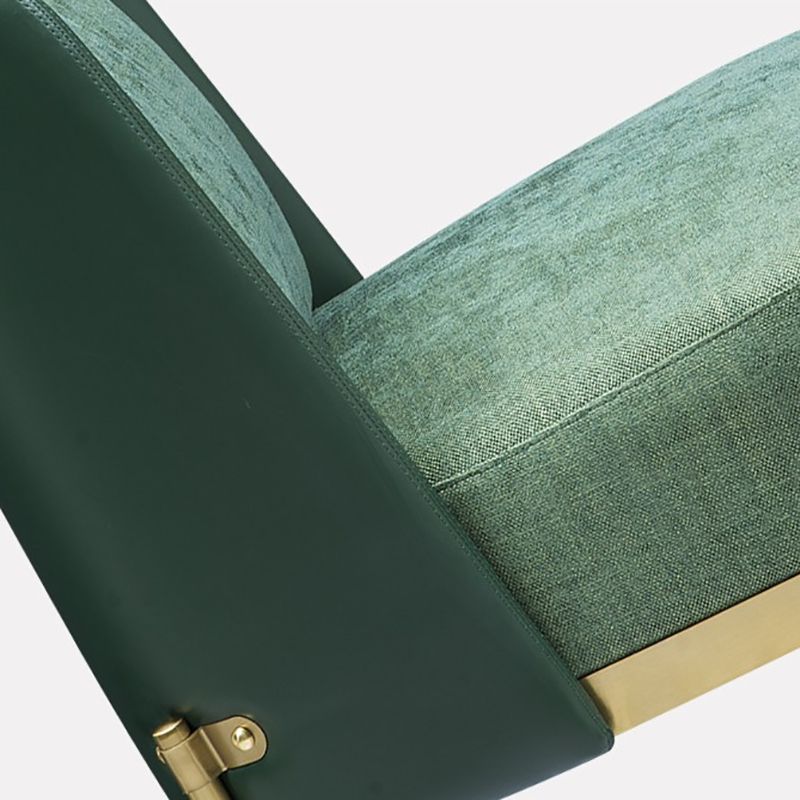 24.40" Wide Chair Linen Metal Frame Chair with Basic Four Leg for Living Room