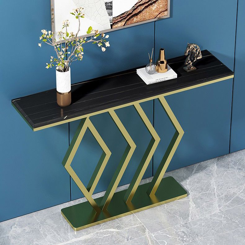 31.5-inch Tall Hall Console Table Glam Stone Accent Table with 1 Shelf