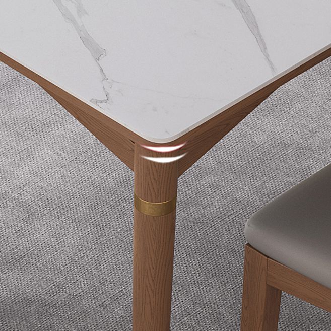 1/4/5/6/7 Pieces Table Furniture Set Sintered Stone Dining Room Set with Wooden Legs