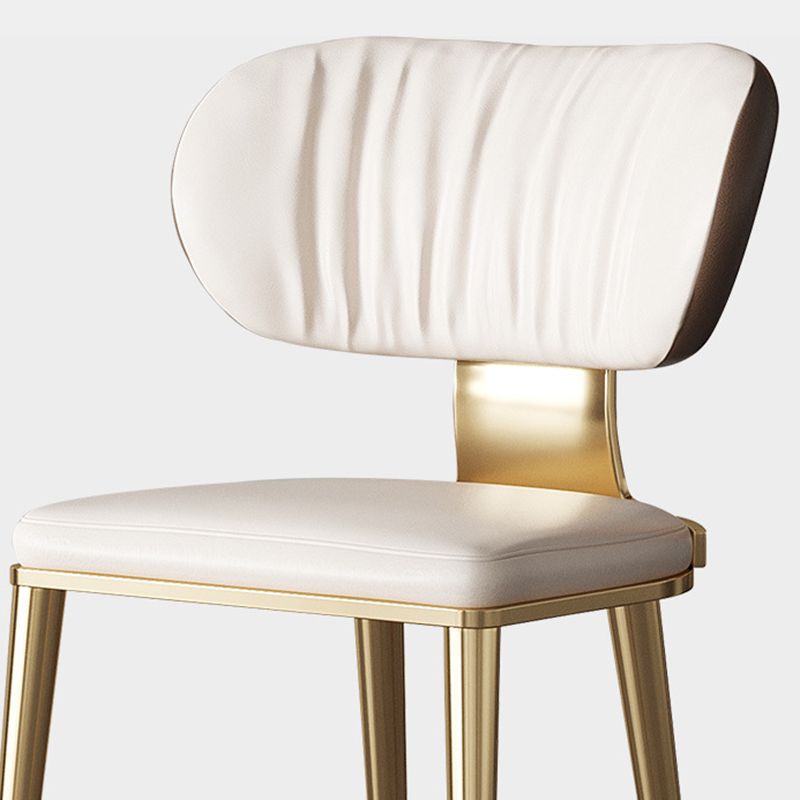 Glam Open Back Dining Chair Gold Legs Dining Room Side Chair