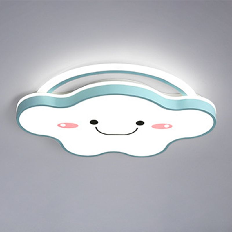 1 Light Cloud Ceiling Light Modern Macaron Style Metal Ceiling Lighting for Living Room