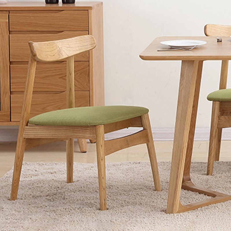 Chaise de salle à manger scandinave en lin, finition mate, chaise de salle à manger à dossier ouvert
