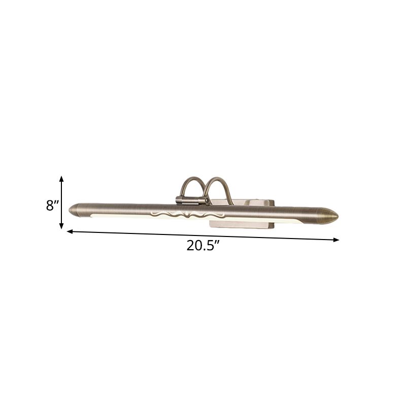 20.5"/25.5"/28" W LED Linear Vanity Sconce Classic Bronze/Brass Metal Wall Mounted Lamp in White/Warm Light