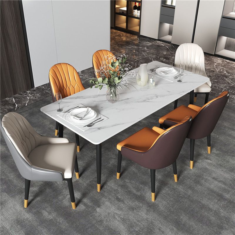Modern Metal Dining Room Set 1/2/5/7 Pieces Dining Furniture Set