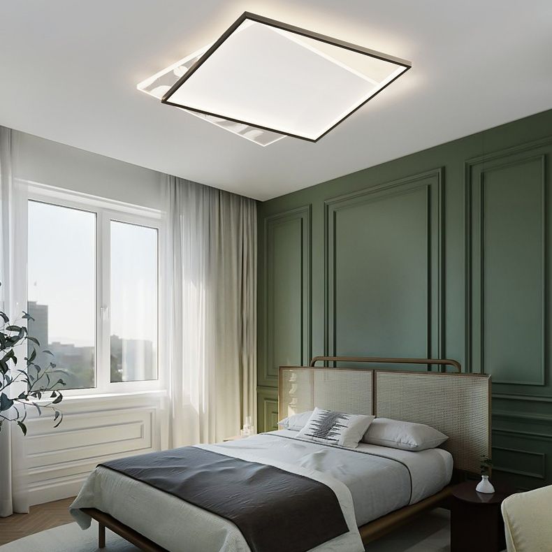 Modern Romantic Feather LED Ceiling Light Geometric Wrought Iron Ceiling Fixture for Bedroom